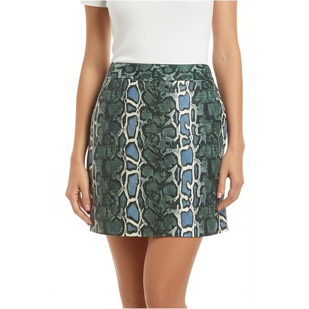 LOFT Snake Print Mini Skirt 6P Professional Chic Python Pattern Work